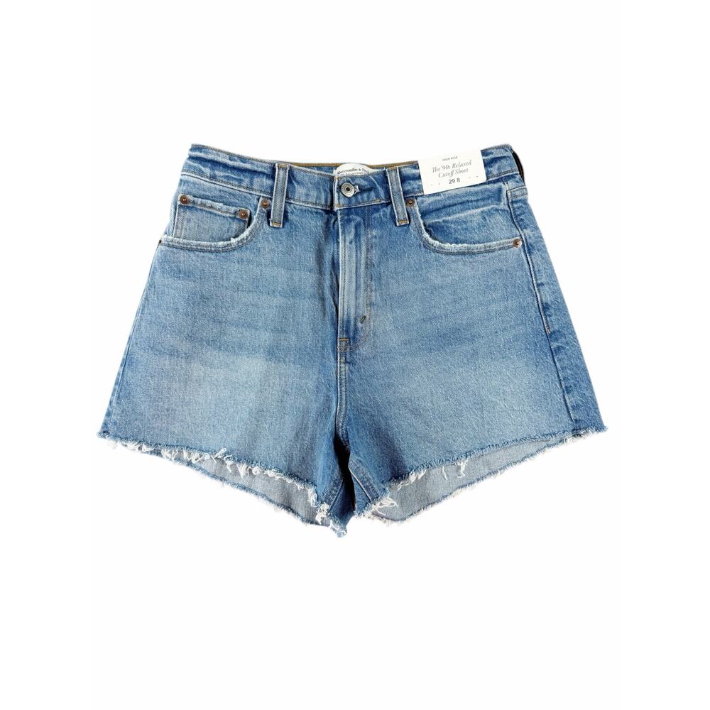 NEW Abercrombie & Fitch The ’90s Relaxed Cutoff Shorts High Rise Size 29/8 Denim